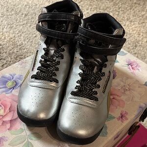 Silver Reebok hightops